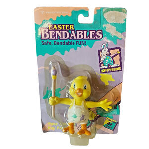 Vtg Easter Bendables Chick Bendy Toy Trendmasters Spatters & CO 1993 NOS